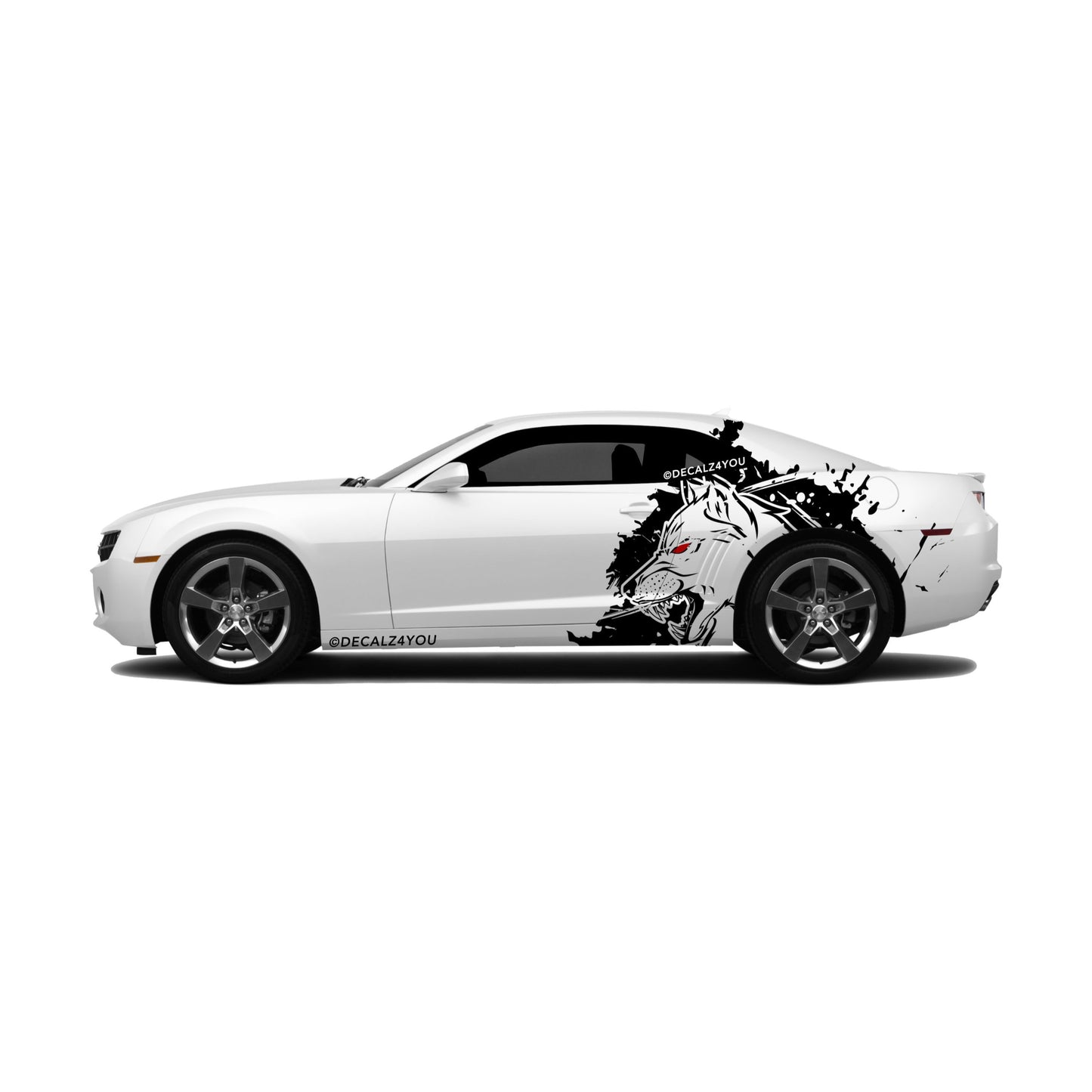 XL Mean Angry Wolf Side Graphic Includes Driver & Passenger Camaro 2010 - 2015