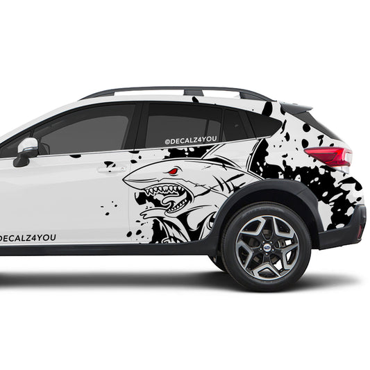 XL Angry Shark Side Graphic Includes Driver & Passenger Crosstrek 2018 - 2020