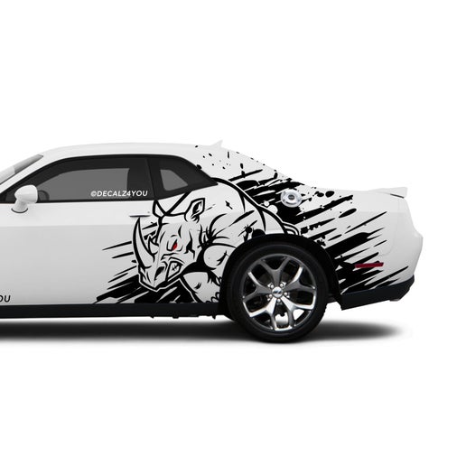 Large Angry Rhino Side Graphic Includes Driver & Passenger Challenger 2008 - Current.
