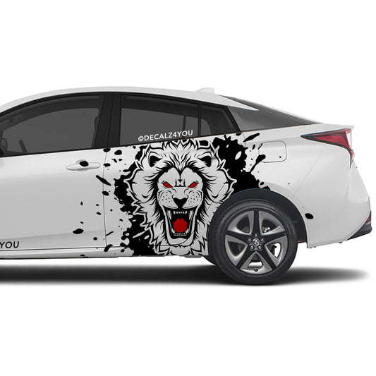 fierce Lion Side Graphic Includes Driver & Passenger Prius 2016 - 2022