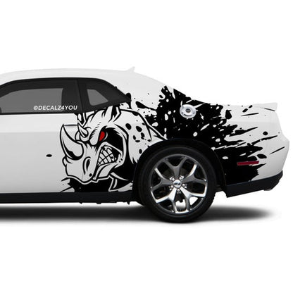 Mean Angry Rhino Side Graphic Includes Driver & Passenger Challenger 2008 - Current.