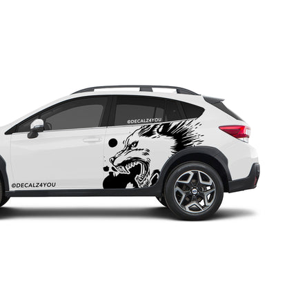 XL Snarling Wolf Side Graphic Includes Driver & Passenger Crosstrek 2018 - 2020
