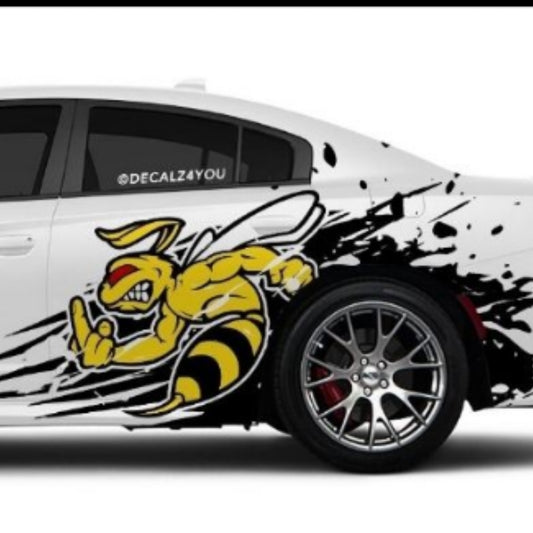 Bee And Tribal Racing Stripes