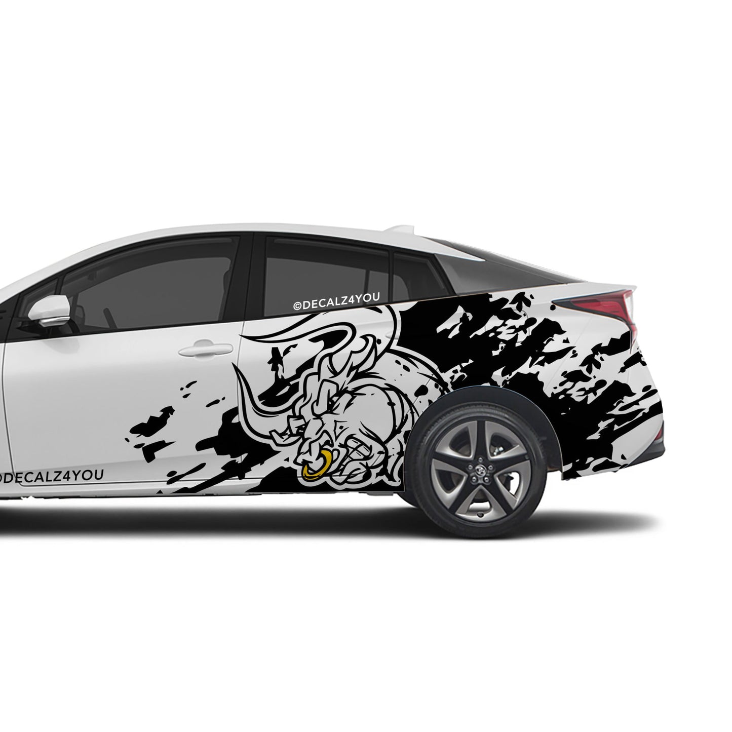 Large Angry Bull XL Side Graphic Includes Driver & Passenger Prius 2016 - 2022