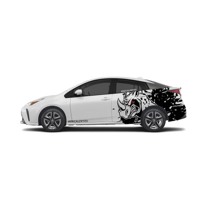 Mean Angry Rhino Side Graphic Includes Driver & Passenger Prius 2016 - 2022