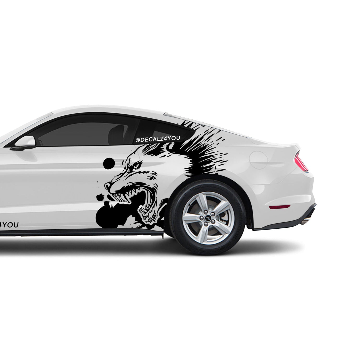 XL Snarling Wolf Side Graphic Includes Driver & Passenger Mustang 2015 - Current