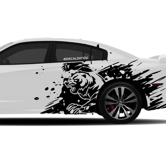 Angry Grizzly Side Graphic Includes Driver & Passenger Charger 2011 - 2014