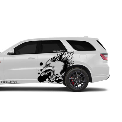 XL Snarling Wolf Side Graphic Includes Driver & Passenger Durango 2018 - Current
