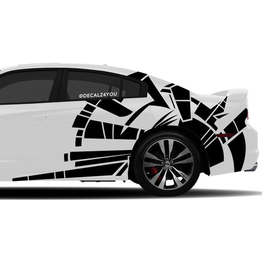 Abstract Extra Large Side Graphic Includes Driver & Passenger Charger 2011 - 2014