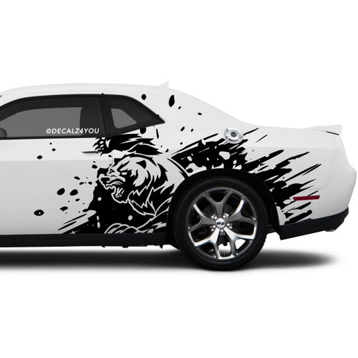 Angry Grizzly Side Graphic Includes Driver & Passenger Challenger 2008 - Current.