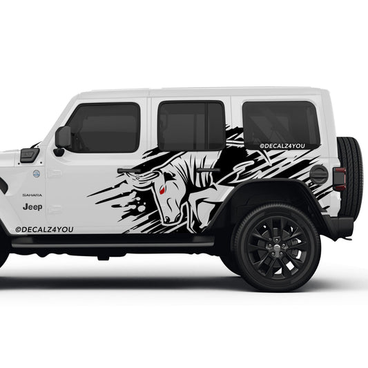 Angry Bull XL Side Graphic Includes Driver & Passenger Wrangler 2018 - Current
