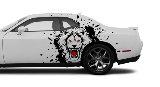 Large Lion Face Side Graphic INCLUDES Driver & Passenger