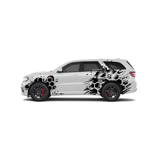 Full Size HoneyComb Bee Side Graphic Includes Driver & Passenger Durango 2018 - Current