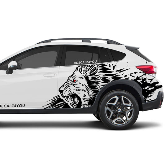 Angry Large Lion Side Graphic Includes Driver & Passenger Crosstrek 2018 - 2020
