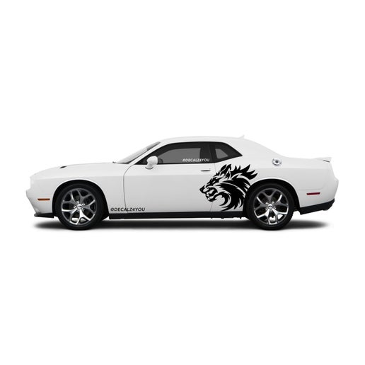 Snarling Wolf Side Graphic Includes Driver & Passenger Challenger 2008 - Current.
