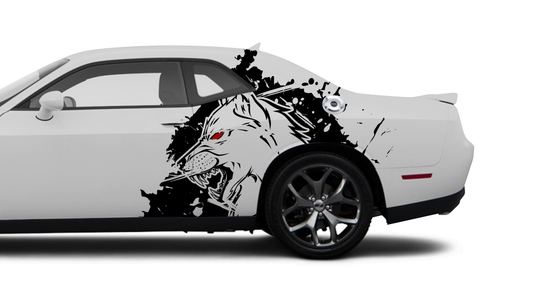 X-Large Side Wolf Graphic INCLUDES Driver & Passenger