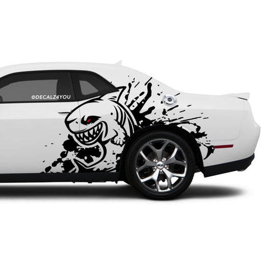 Angry Large Shark Side Graphic Includes Driver & Passenger Challenger 2008 - Current.