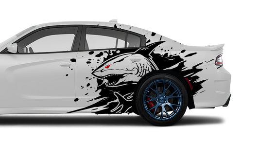 Shark Side Graphic Decal INCLUDES Driver & Passenger