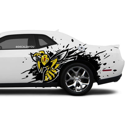 Angry Flying Hornet Side Graphic Includes Driver & Passenger Challenger 2008 - Current.