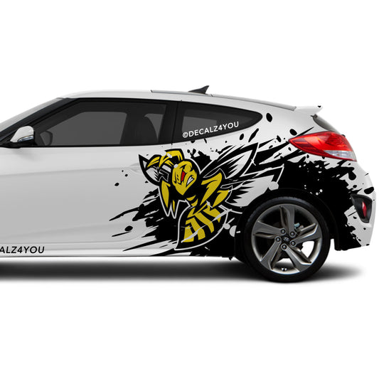 Angry Flying Hornet Side Graphic Includes Driver & Passenger Veloster 2019 - Current