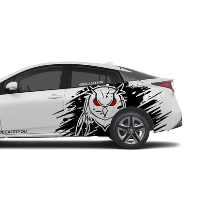 Angry Owl Side Graphic Includes Driver & Passenger Prius 2016 - 2022