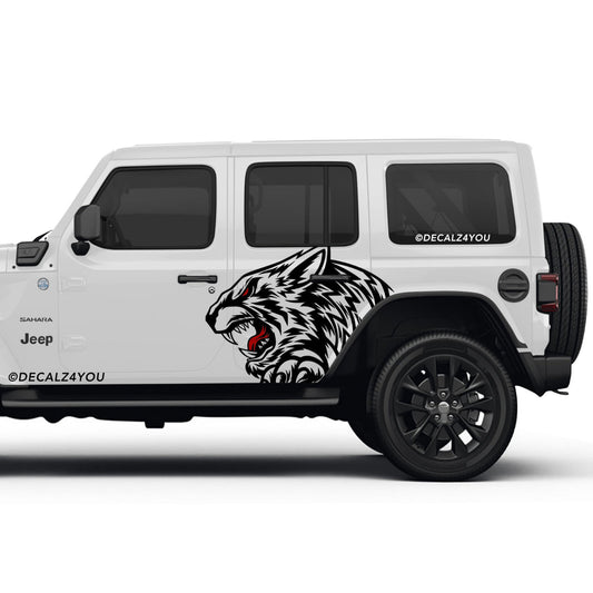 Angry Tiger Side Graphic Includes Driver & Passenger Wrangler 2018 - Current