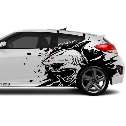 Angry Shark Side Graphic Includes Driver & Passenger Veloster 2019 - Current