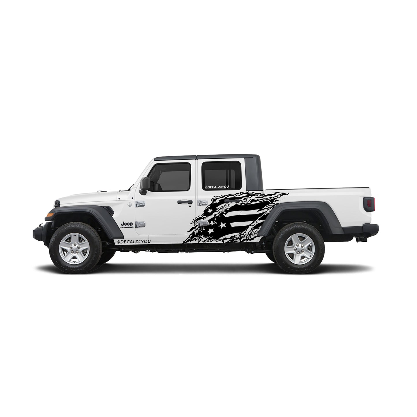 Distressed American Flag Side Graphic Includes Driver & Passenger Gladiator 2020 - Current