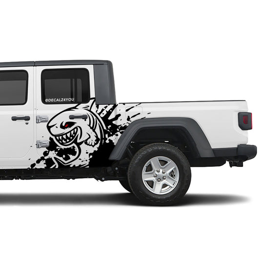 Angry Large Shark Side Graphic Includes Driver & Passenger Gladiator 2020 - Current