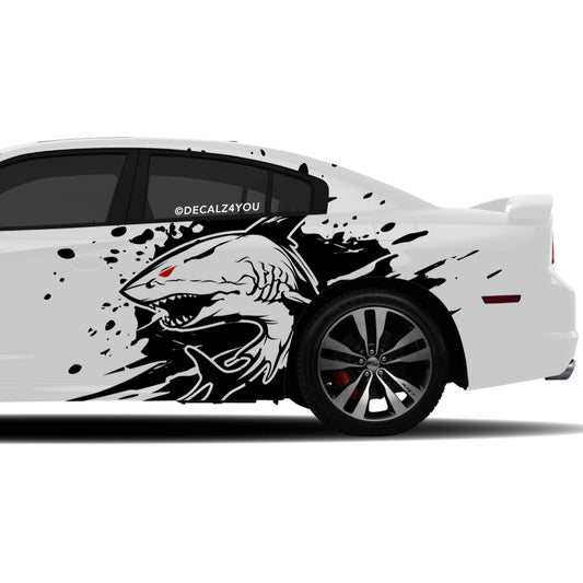 Angry Shark Side Graphic Includes Driver & Passenger Charger 2011 - 2014