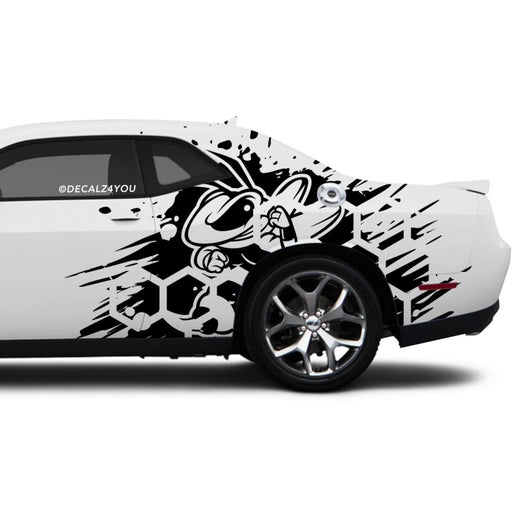 Full Size HoneyComb Bee Side Graphic Includes Driver & Passenger Challenger 2008 - Current.