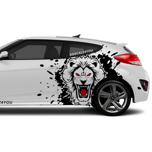 fierce Lion Side Graphic Includes Driver & Passenger Veloster 2019 - Current