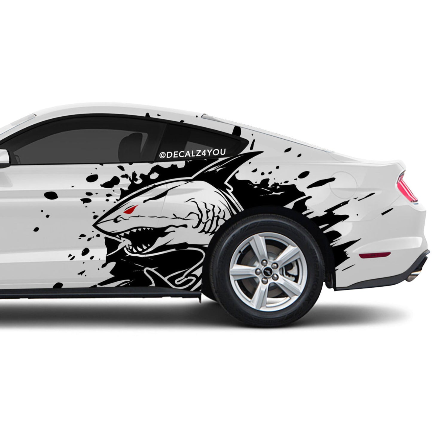 Angry Shark Side Graphic Includes Driver & Passenger Mustang 2015 - Current
