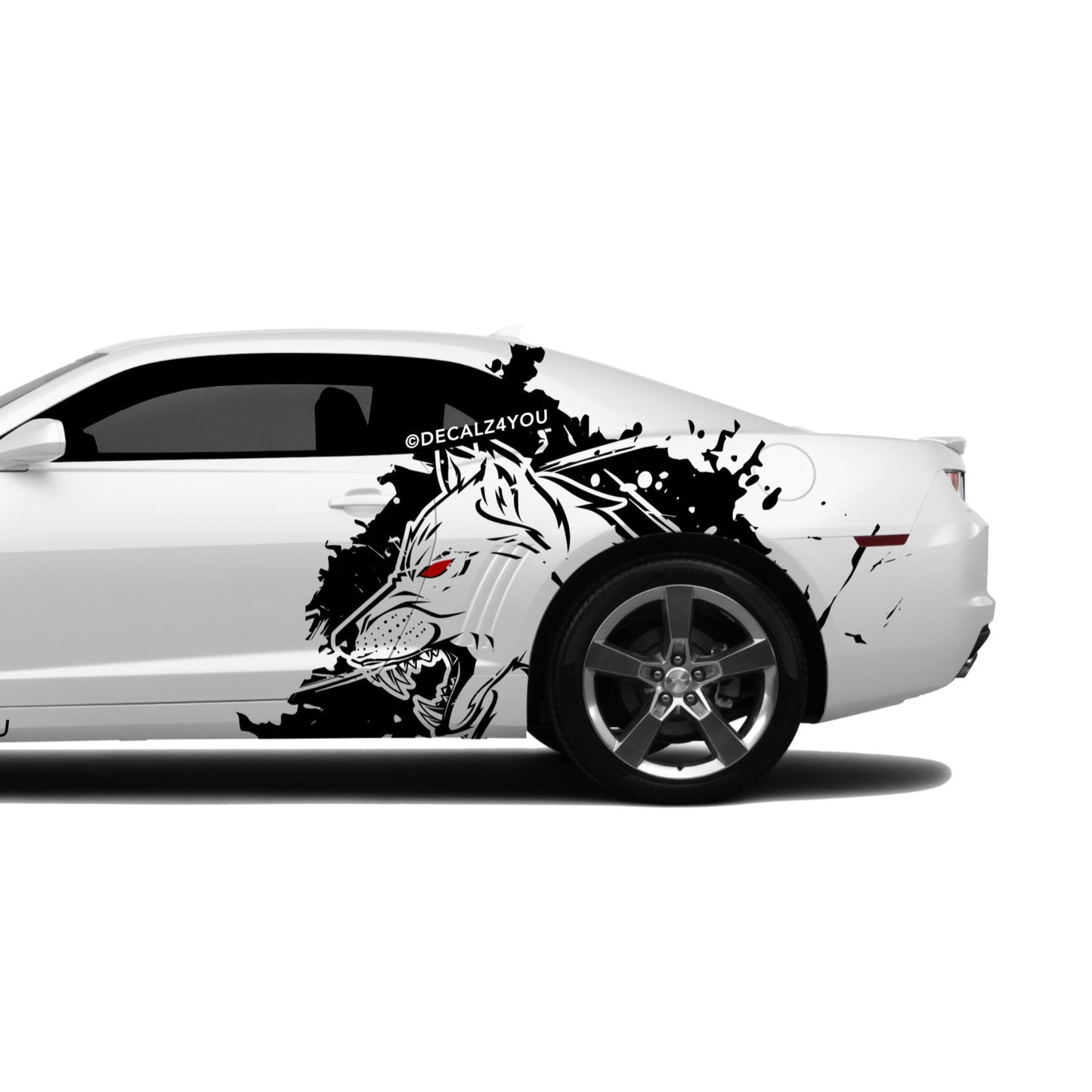 XL Mean Angry Wolf Side Graphic Includes Driver & Passenger Camaro 2010 - 2015