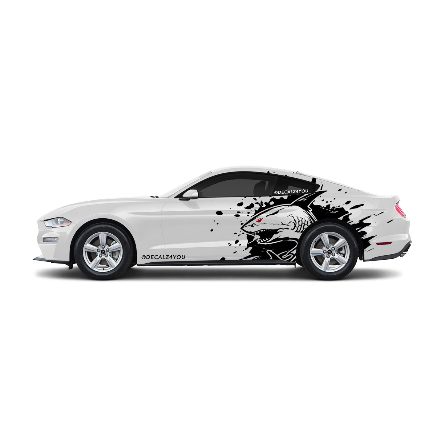 Angry Shark Side Graphic Includes Driver & Passenger Mustang 2015 - Current