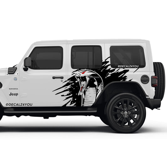 Angry Cobra XL Side Graphic Includes Driver & Passenger Wrangler 2018 - Current