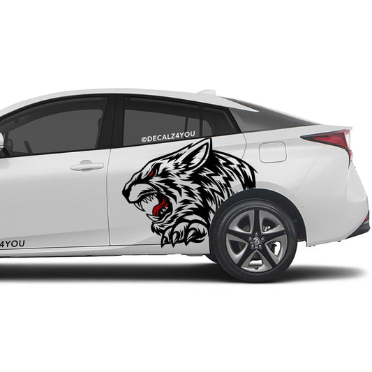 Angry Tiger Side Graphic Includes Driver & Passenger Prius 2016 - 2022