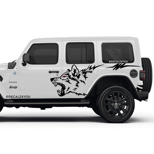Wolf Side Graphic Includes Driver & Passenger Wrangler 2018 - Current
