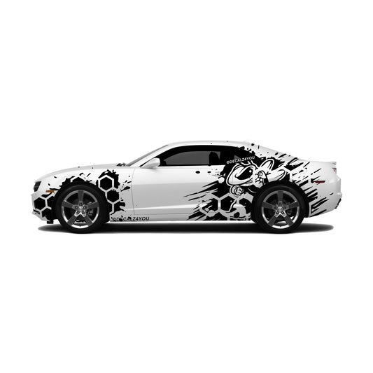 Full Size HoneyComb Bee Side Graphic Includes Driver & Passenger Camaro 2010 - 2015