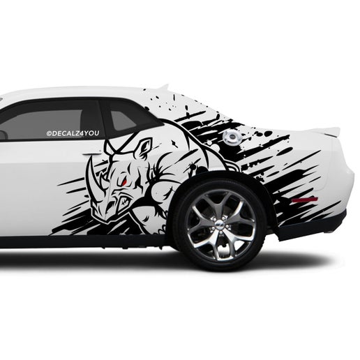 Large Angry Rhino Side Graphic Includes Driver & Passenger Challenger 2008 - Current.