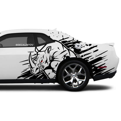 Large Angry Rhino Side Graphic Includes Driver & Passenger Challenger 2008 - Current.