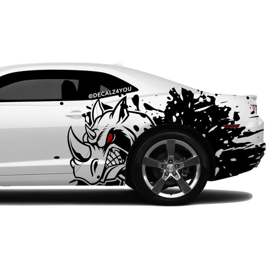 Mean Angry Rhino Side Graphic Includes Driver & Passenger Camaro 2010 - 2015