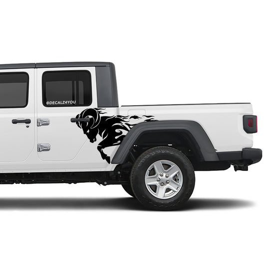 Angry Ram Side Graphic Includes Driver & Passenger Gladiator 2020 - Current