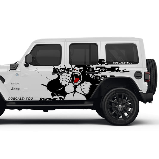 Angry Gorilla Side Graphic Includes Driver & Passenger Wrangler 2018 - Current