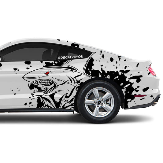 XL Angry Shark Side Graphic Includes Driver & Passenger Mustang 2015 - Current