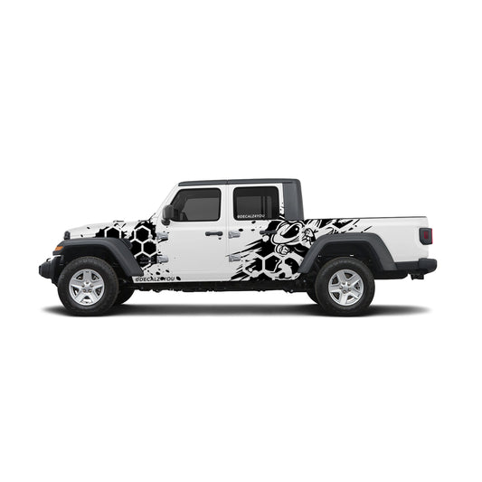 Full Size HoneyComb Bee Side Graphic Includes Driver & Passenger Gladiator 2020 - Current