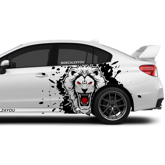 fierce Lion Side Graphic Includes Driver & Passenger Universal
