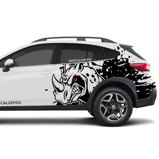 Mean Angry Rhino Side Graphic Includes Driver & Passenger Crosstrek 2018 - 2020