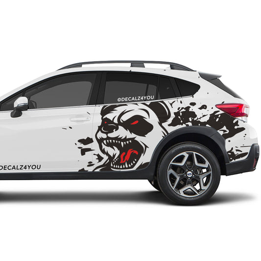 XL Angry Panda Side Graphic Includes Driver & Passenger Crosstrek 2018 - 2020