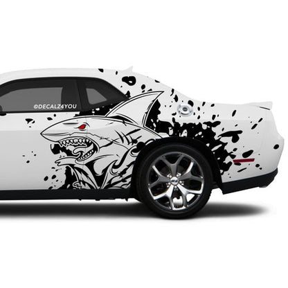 XL Angry Shark Side Graphic Includes Driver & Passenger Challenger 2008 - Current.